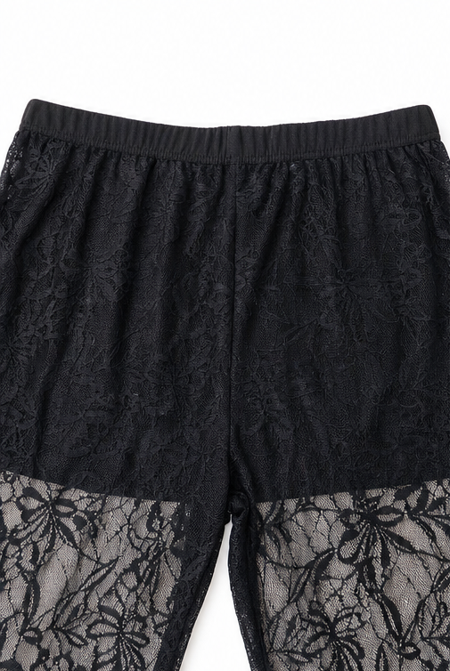 Sheer Lace-Look Opaque-Lined Leggings