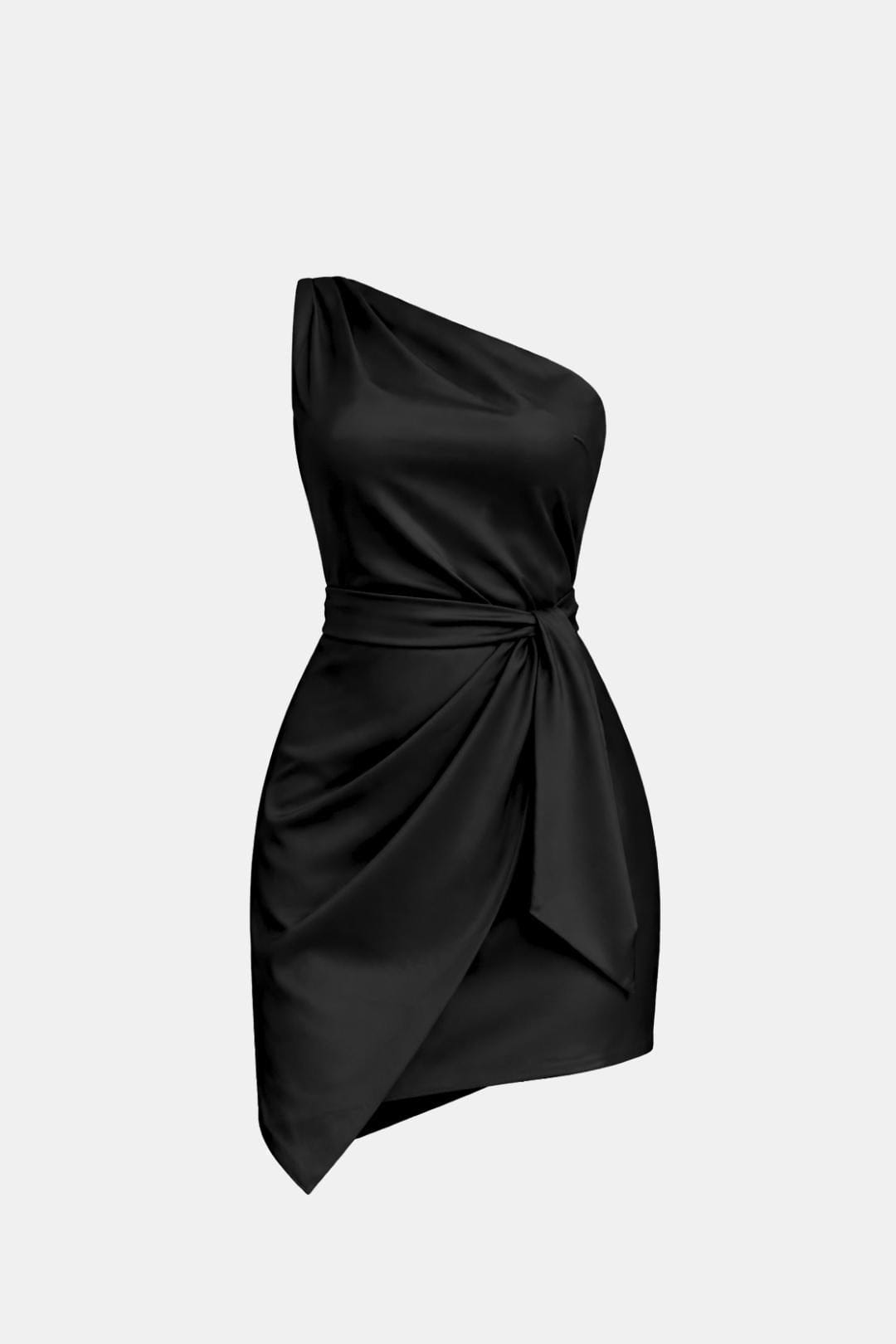Image of Sheila | Women's One-Shoulder Mini Wrap Dress