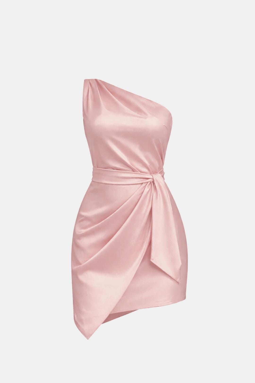 Image of Sheila | Women's One-Shoulder Mini Wrap Dress