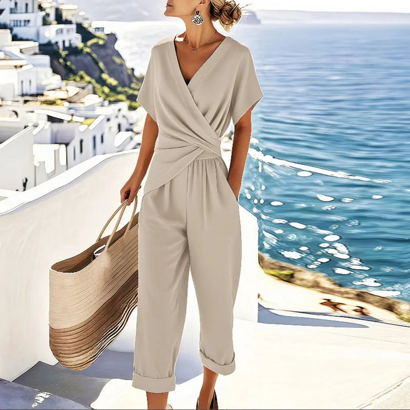 Image of Sienna | Women's Wrap Top Two-Piece Set
