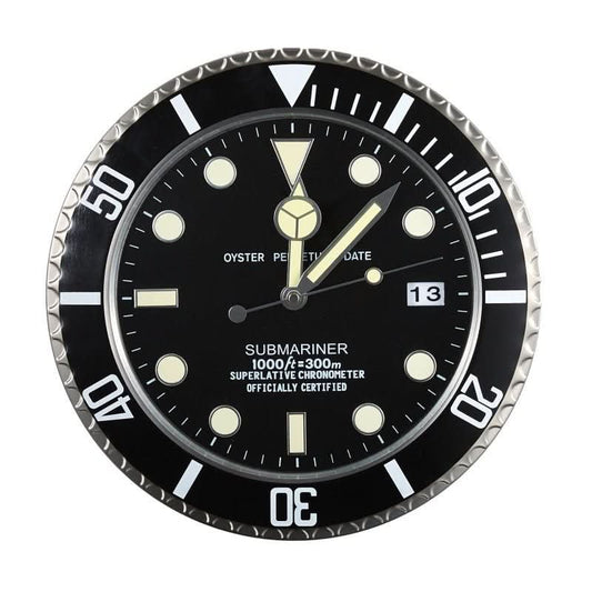 Silent Luminous Wall Clock with Stainless Steel Frame