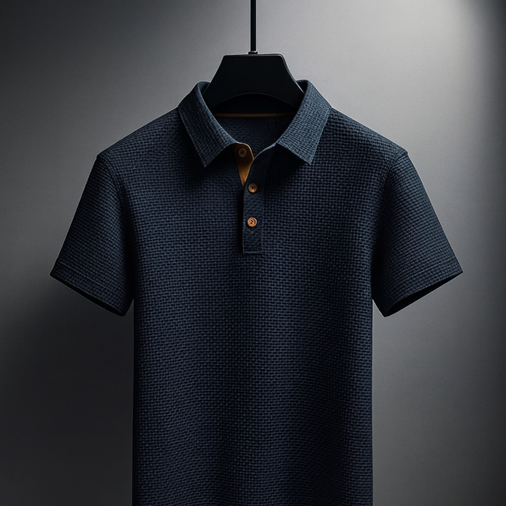Image of Simon | Men's Short Sleeve Textured Polo Shirt