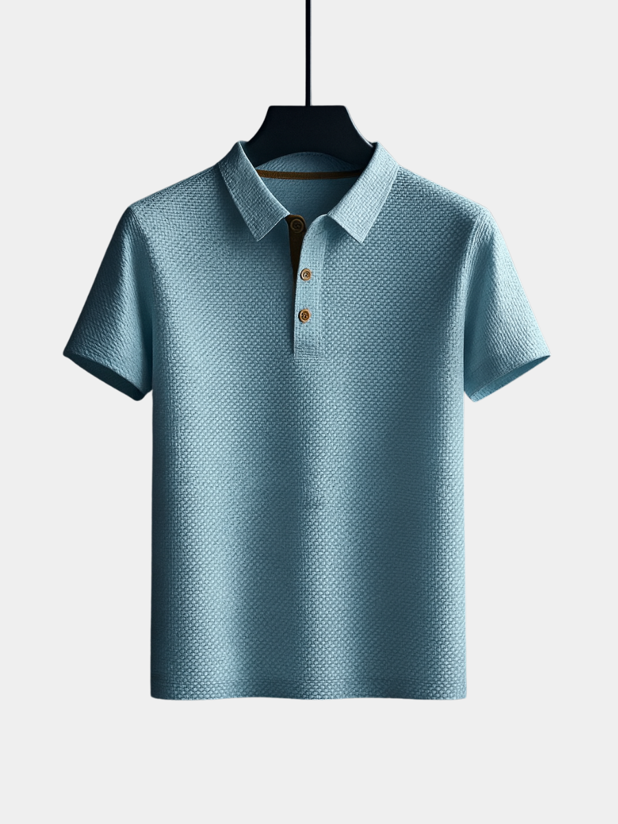 Image of Simon | Men's Short Sleeve Textured Polo Shirt