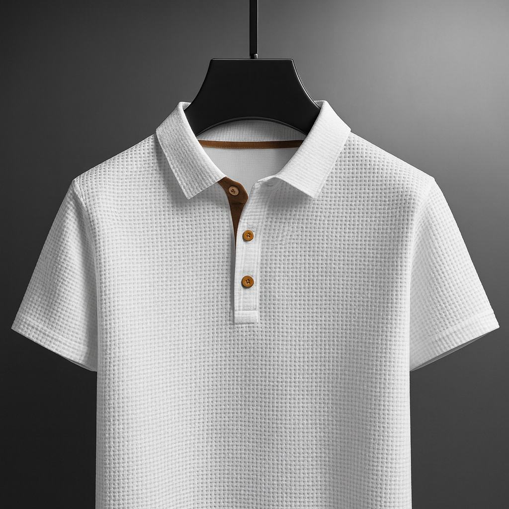 Image of Simon | Men's Short Sleeve Textured Polo Shirt