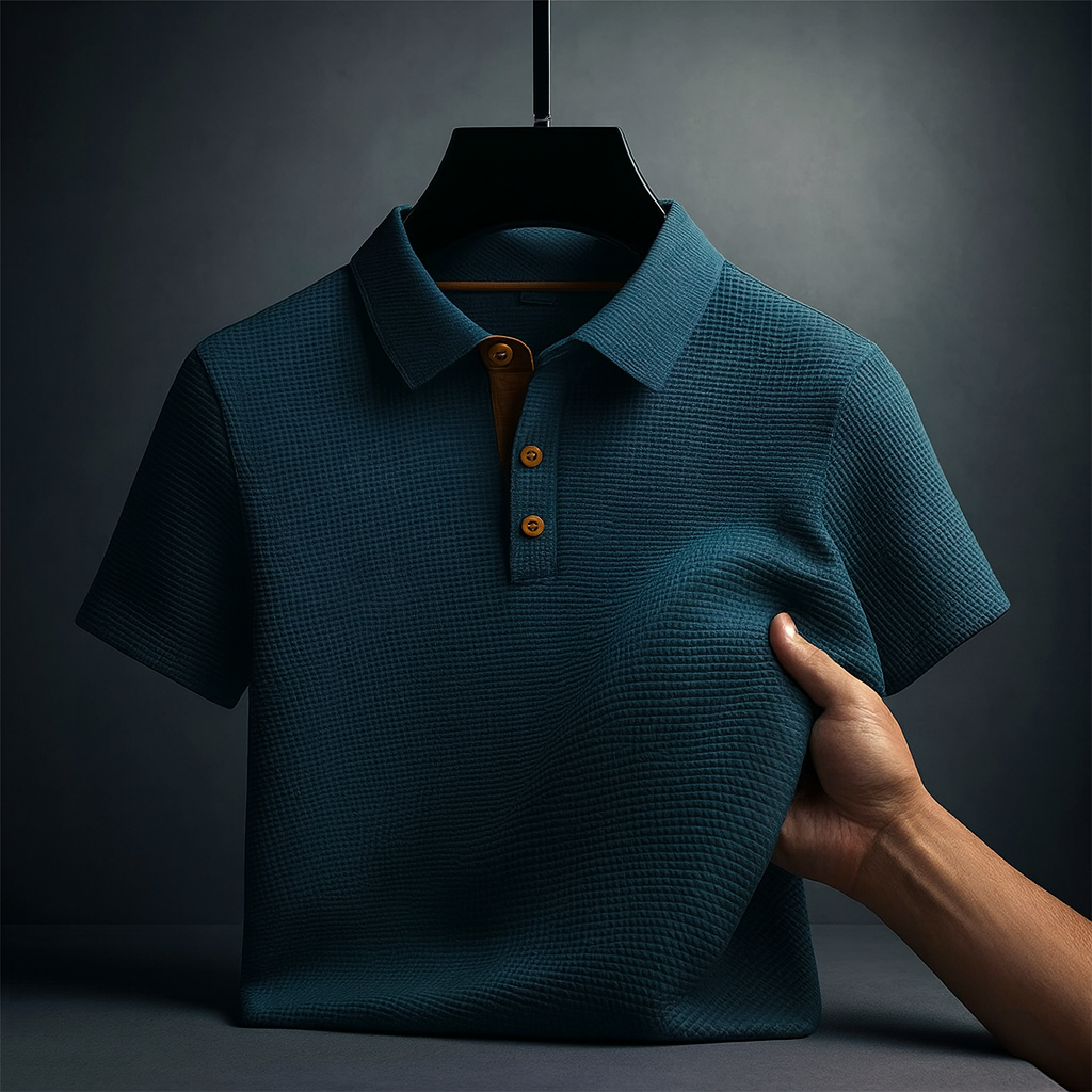 Image of Simon | Men's Short Sleeve Textured Polo Shirt