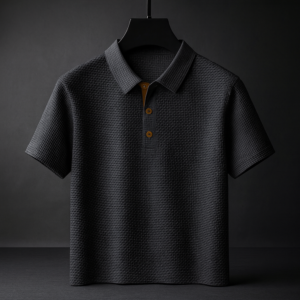 Image of Simon | Men's Short Sleeve Textured Polo Shirt