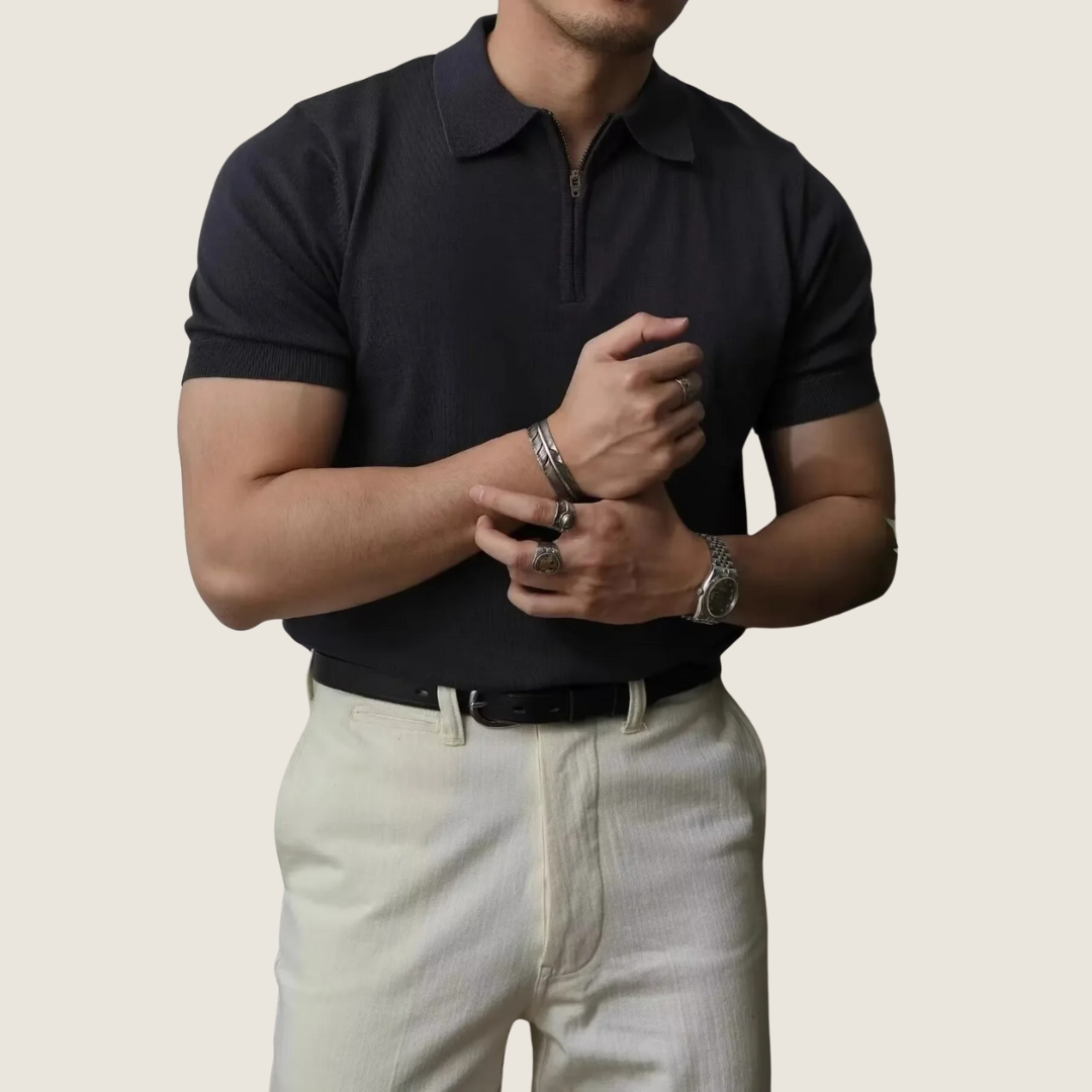Image of Simon | Men's Zip Polo Shirt