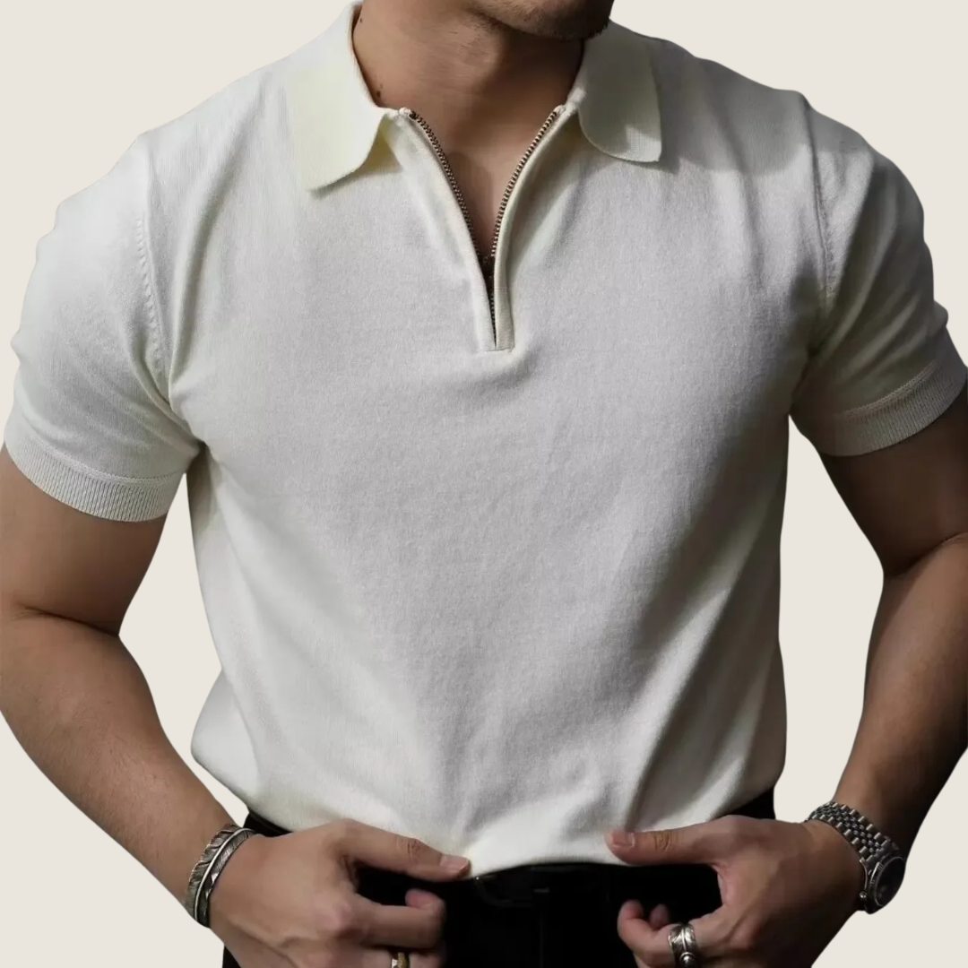 Image of Simon | Men's Zip Polo Shirt