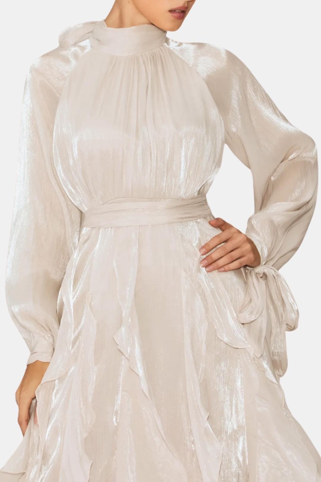 Image of Sloane | Women's Ruffle Long Sleeve Maxi Dress