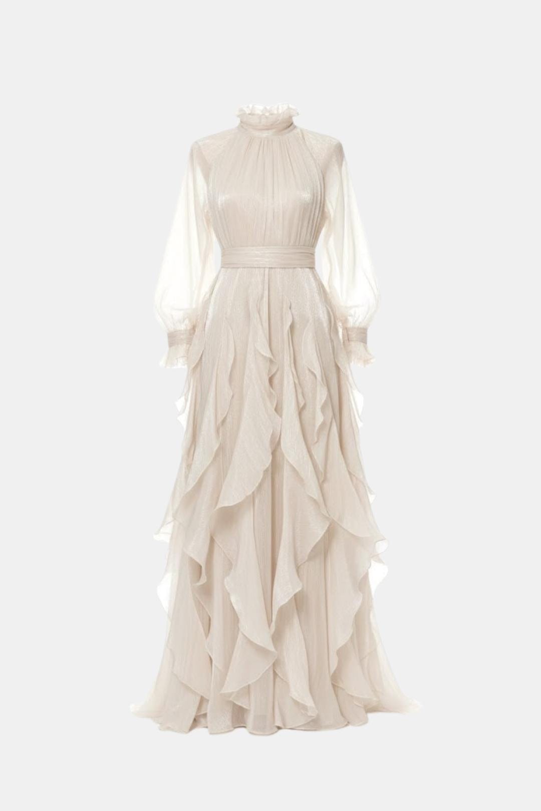 Image of Sloane | Women's Ruffle Long Sleeve Maxi Dress