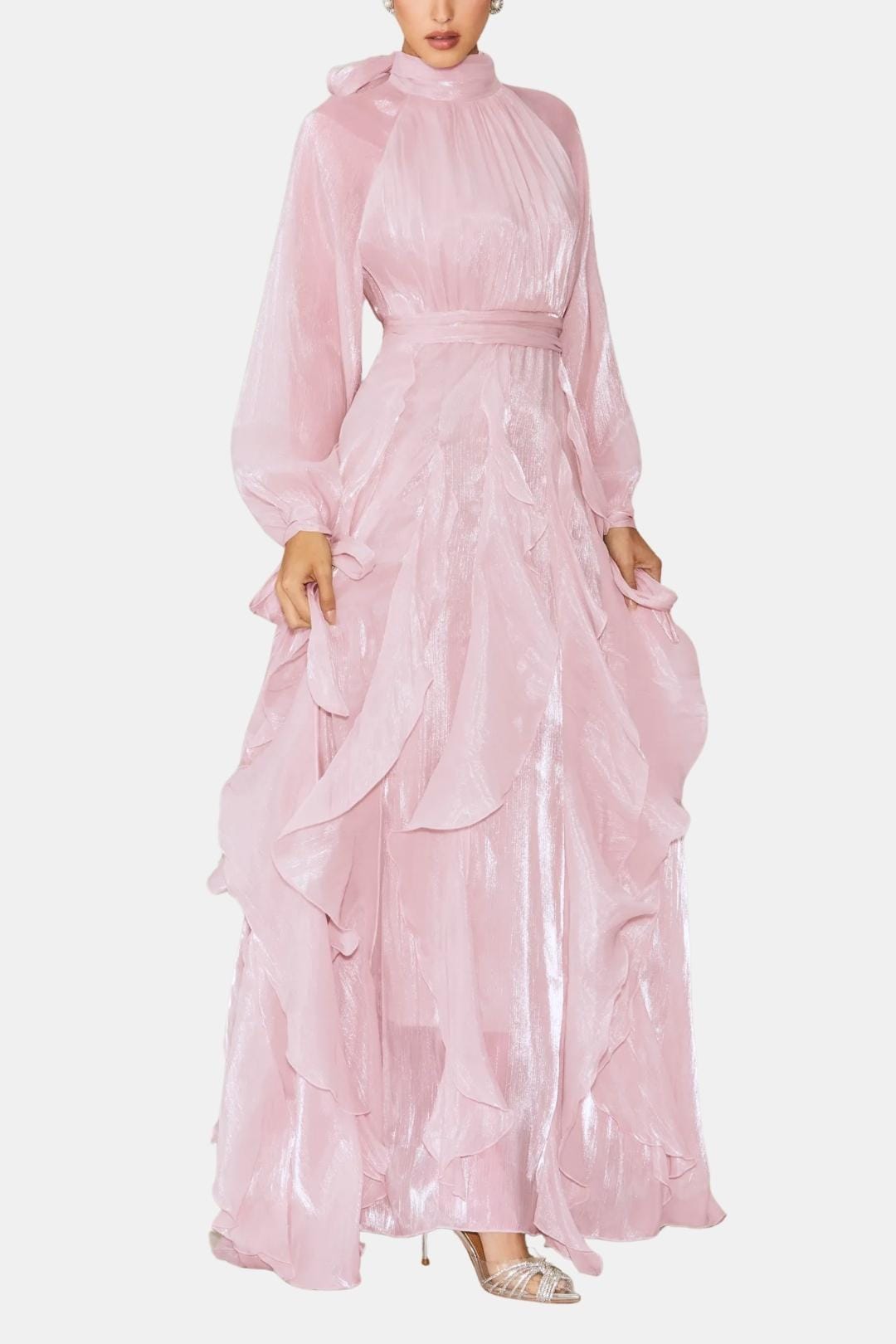 Image of Sloane | Women's Ruffle Long Sleeve Maxi Dress