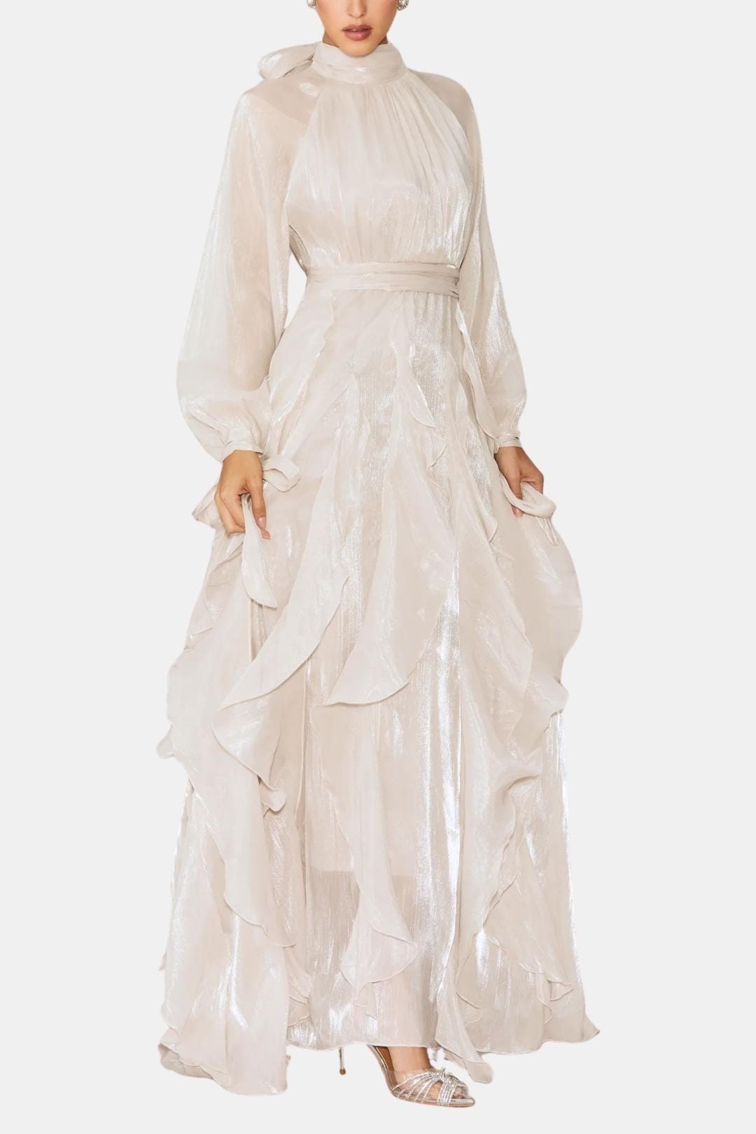 Image of Sloane | Women's Ruffle Long Sleeve Maxi Dress