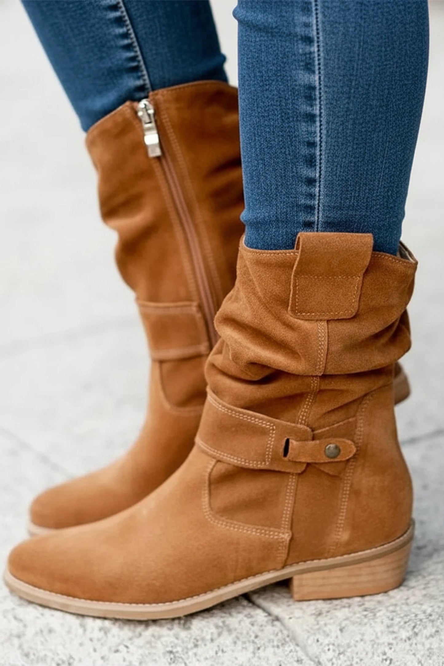 Slouch Ankle Boots Western Style for Women