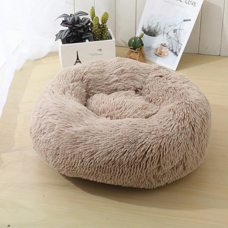 Soft and Soothing Donut Cat Bed (Black, Beige, Gray, Charcoal, or Pink)