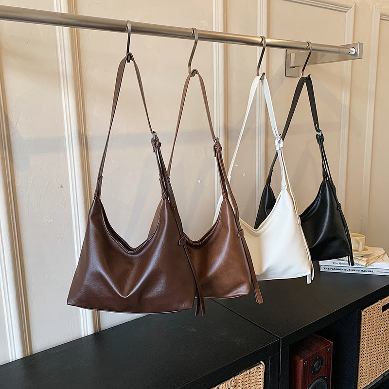 Soft Leather Minimalist Hobo Bag