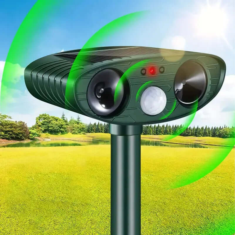 Solar Cat Repeller Ultrasonic - Animal Friendly & Effective