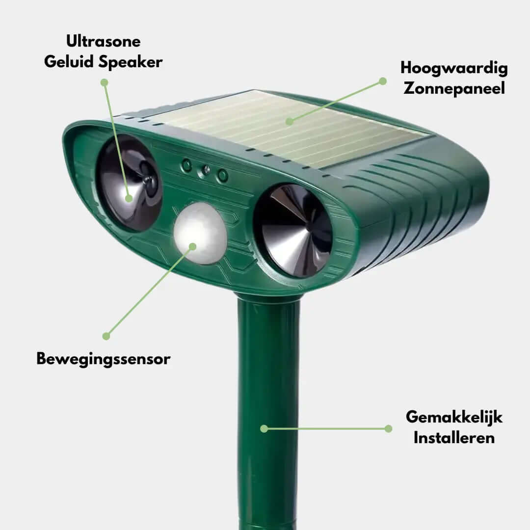 Solar Cat Repeller Ultrasonic - Animal Friendly & Effective