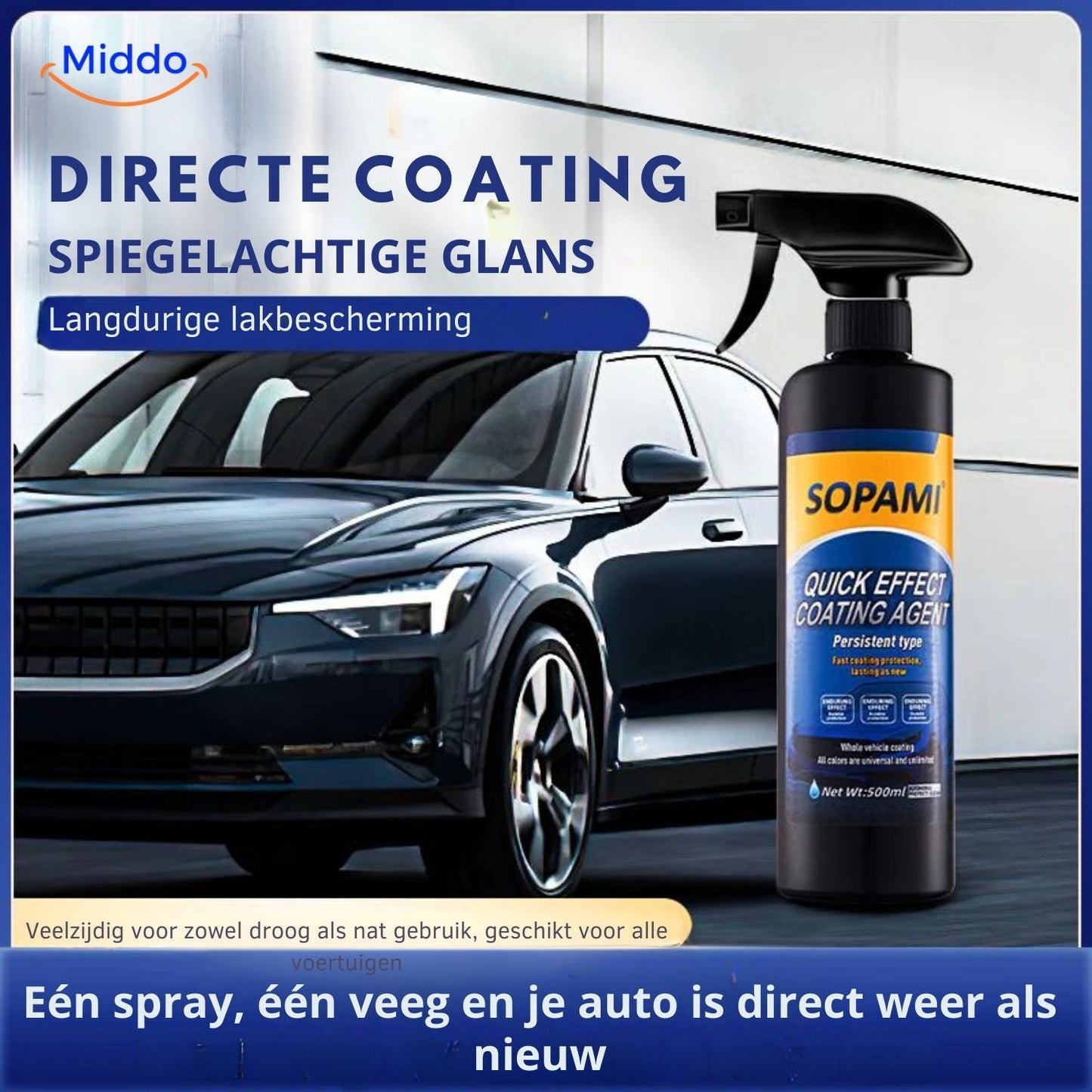 Sopami™ Glass Coating Spray | Crystal Coating, High Gloss & Paint Protection!
