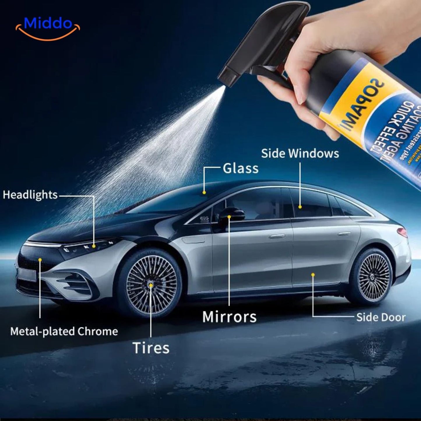 Sopami™ Glass Coating Spray | Crystal Coating, High Gloss & Paint Protection!