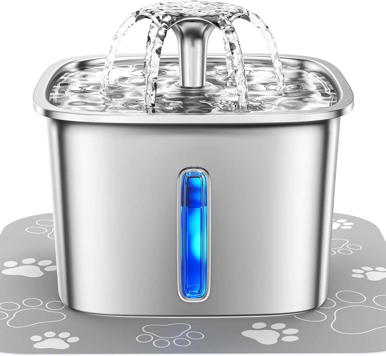 Stainless Steel Cat Water Fountain with Filtration