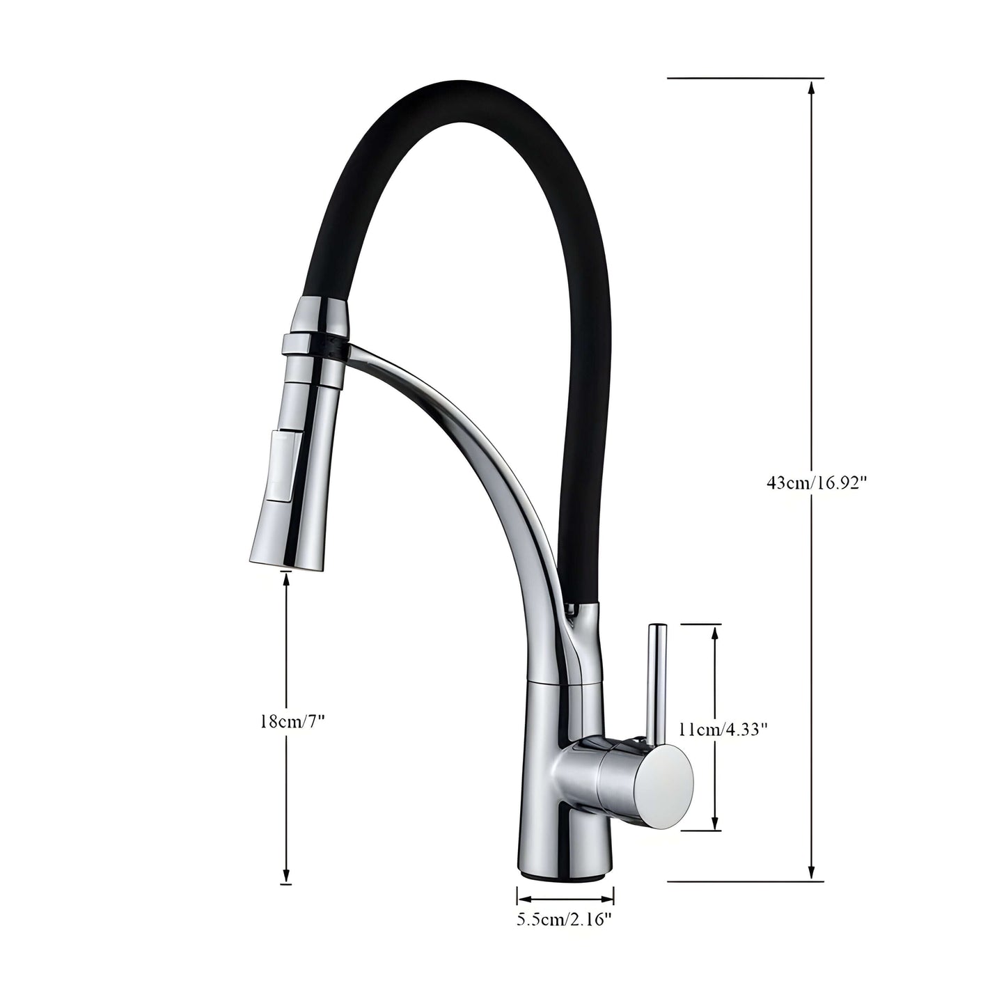 Stainless Steel Faucet - 360° Kitchen Faucet with Pull-Out Spray
