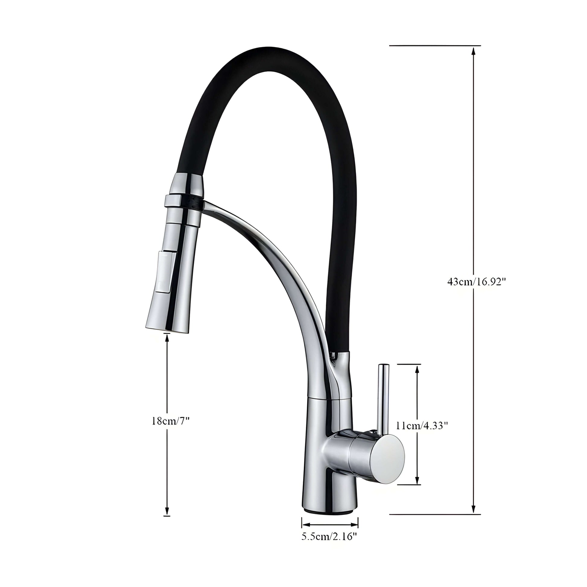 Stainless Steel Faucet - 360° Kitchen Faucet with Pull-Out Spray