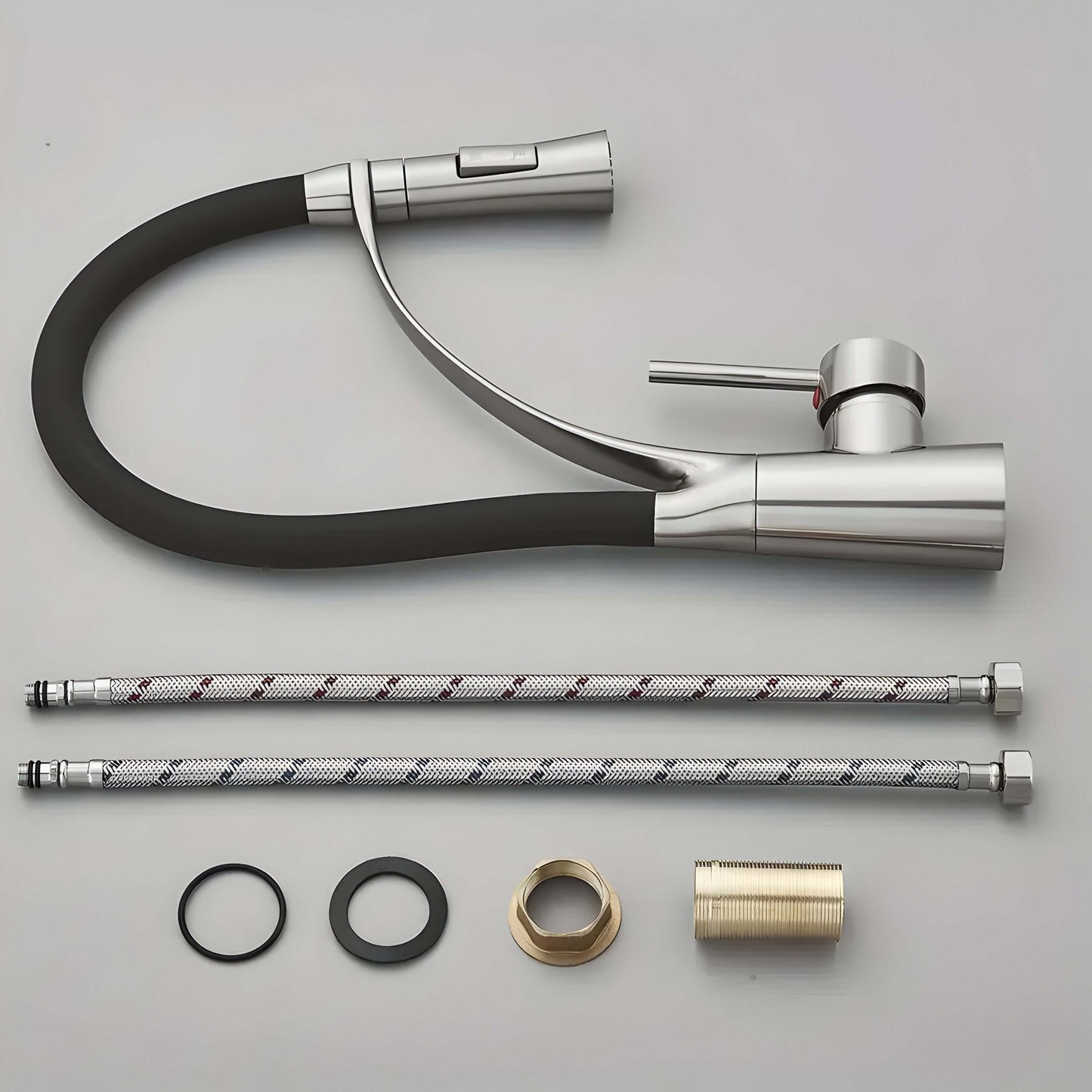Stainless Steel Faucet - 360° Kitchen Faucet with Pull-Out Spray