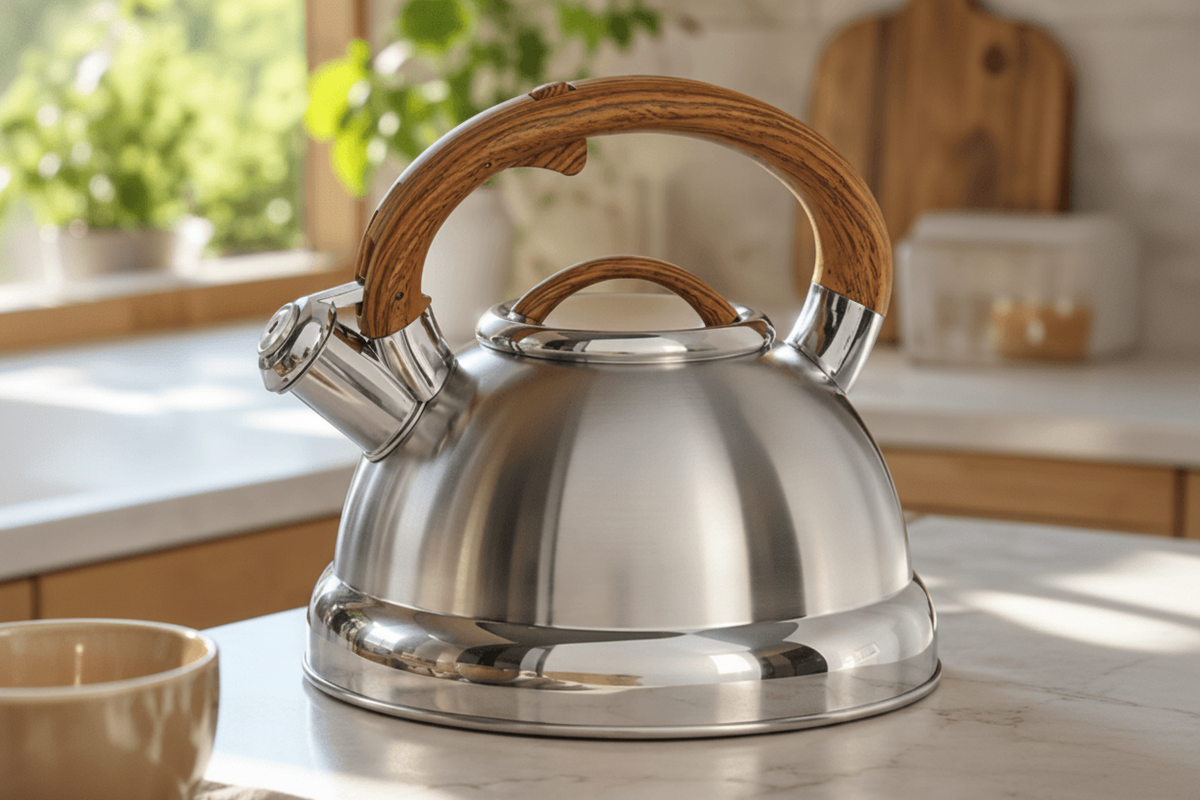 Stainless Steel Whistling Kettle — Durable Build & Smooth Pour