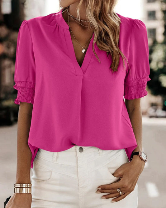 Image of Stephanie | Women's V-Neck Relaxed Fit Blouse