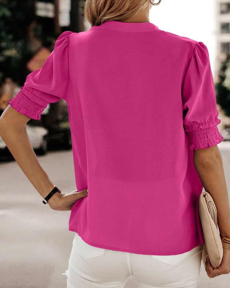 Image of Stephanie | Women's V-Neck Relaxed Fit Blouse