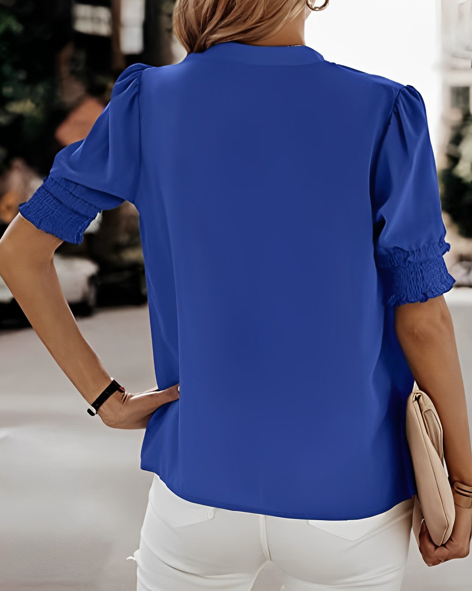 Image of Stephanie | Women's V-Neck Relaxed Fit Blouse