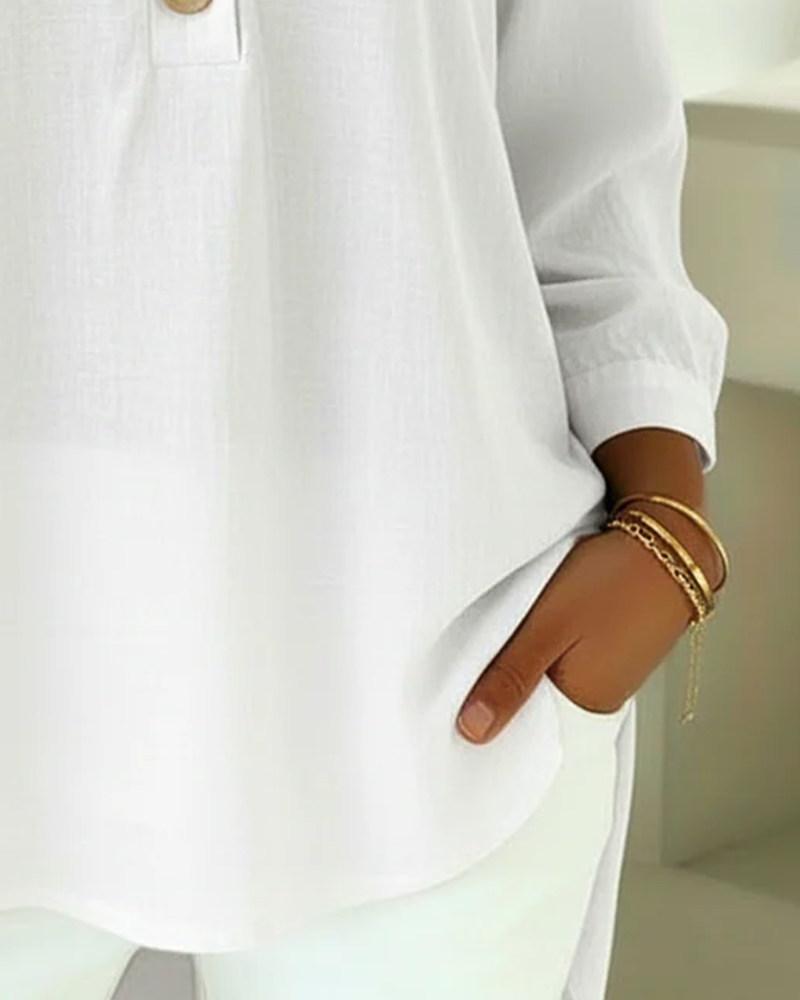 Image of Sterling | Women's V-Neck Cotton-Linen Blouse