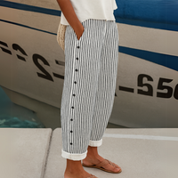 Striped Button Pants