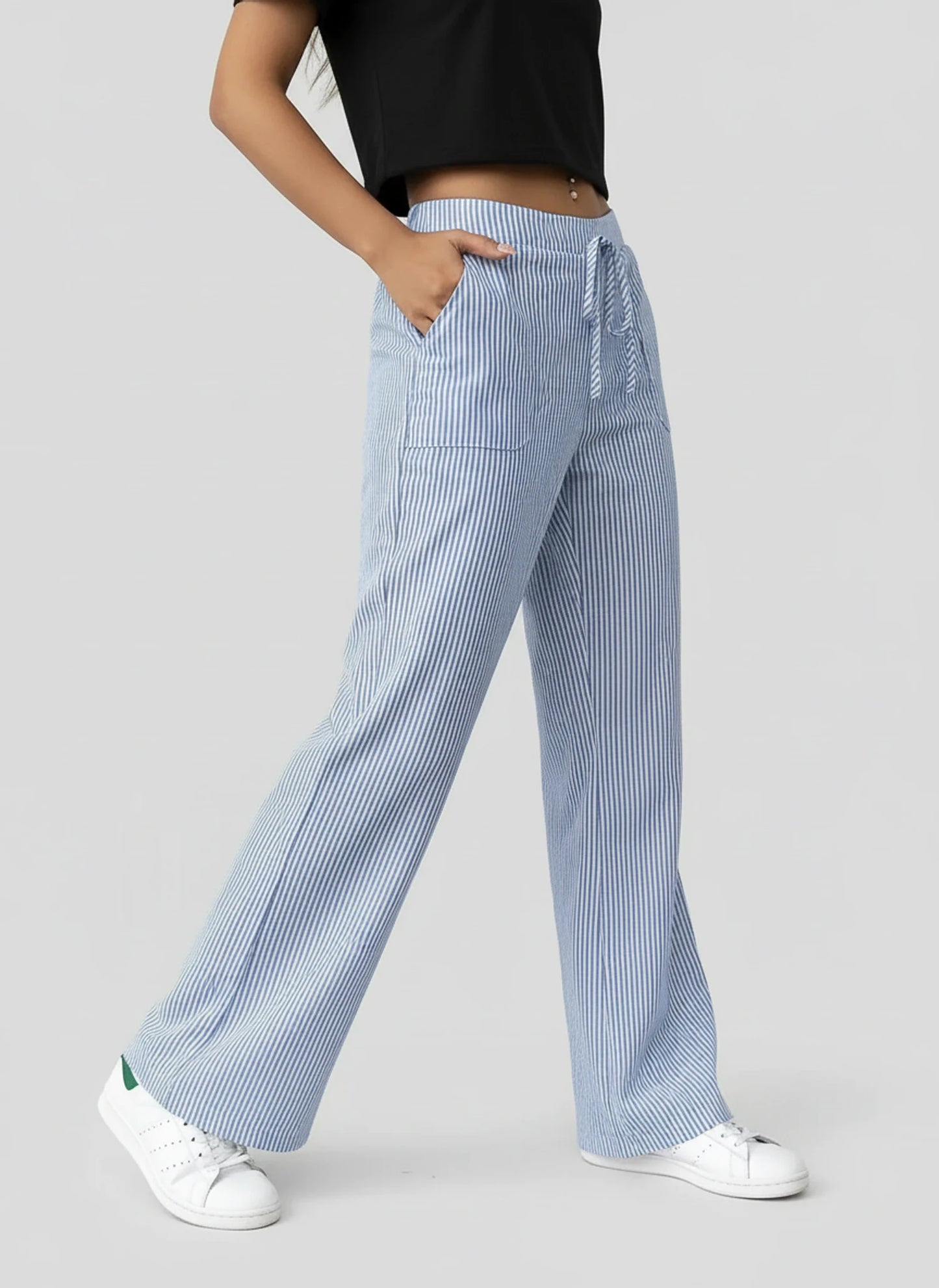 Striped Wide Leg Pants for Women