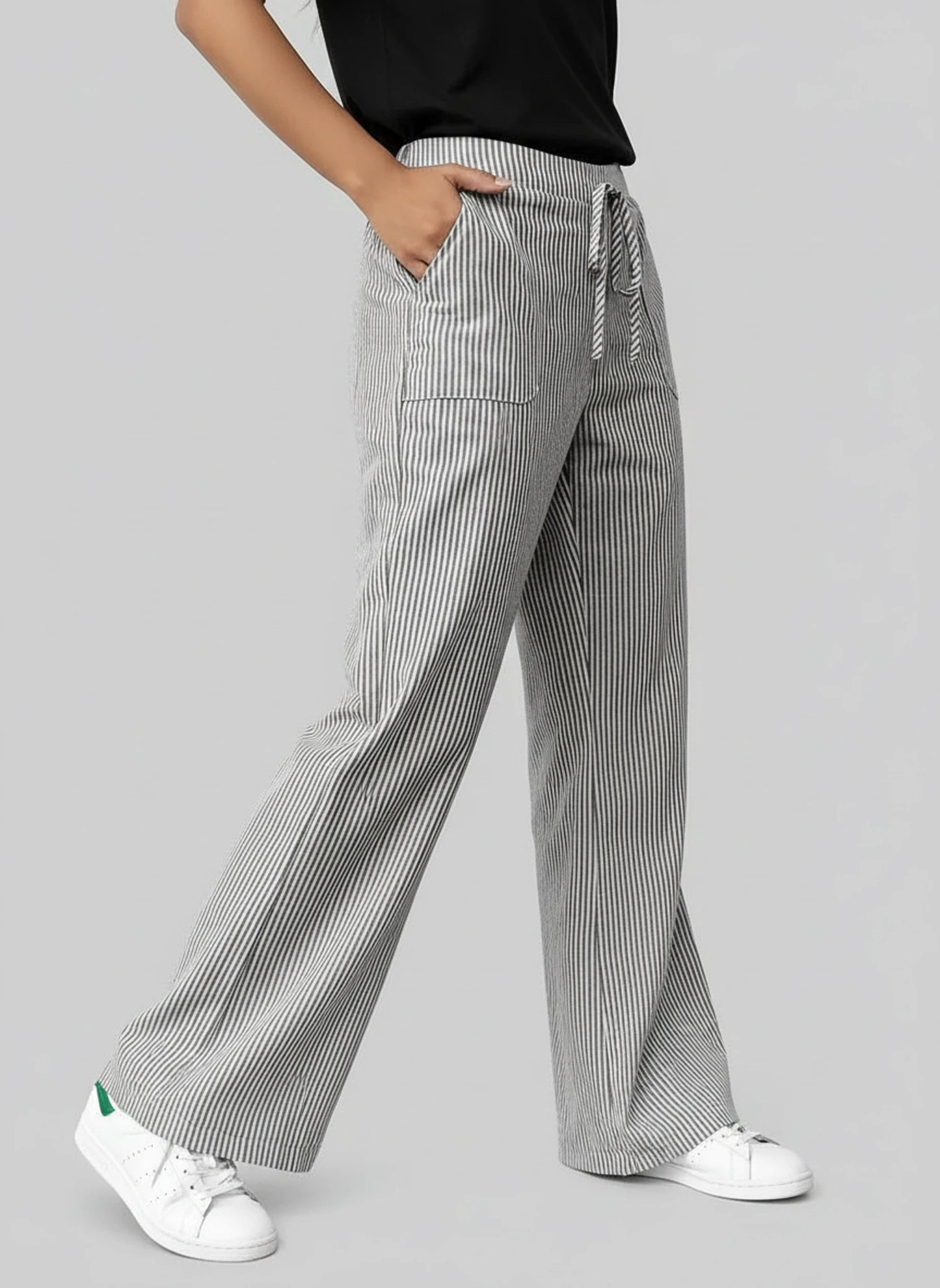 Striped Wide Leg Pants for Women