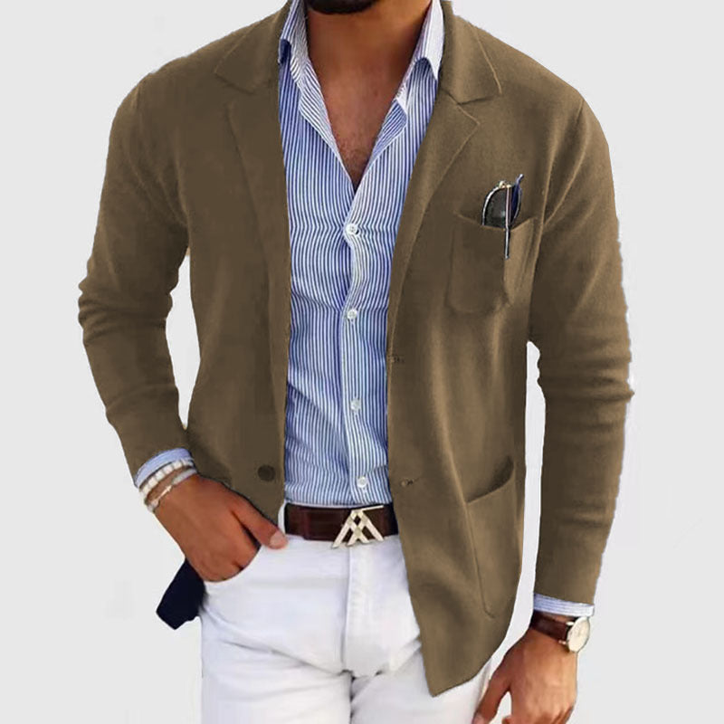 Stylish Men's Blazer with Flap Pockets - Elegant & Comfortable