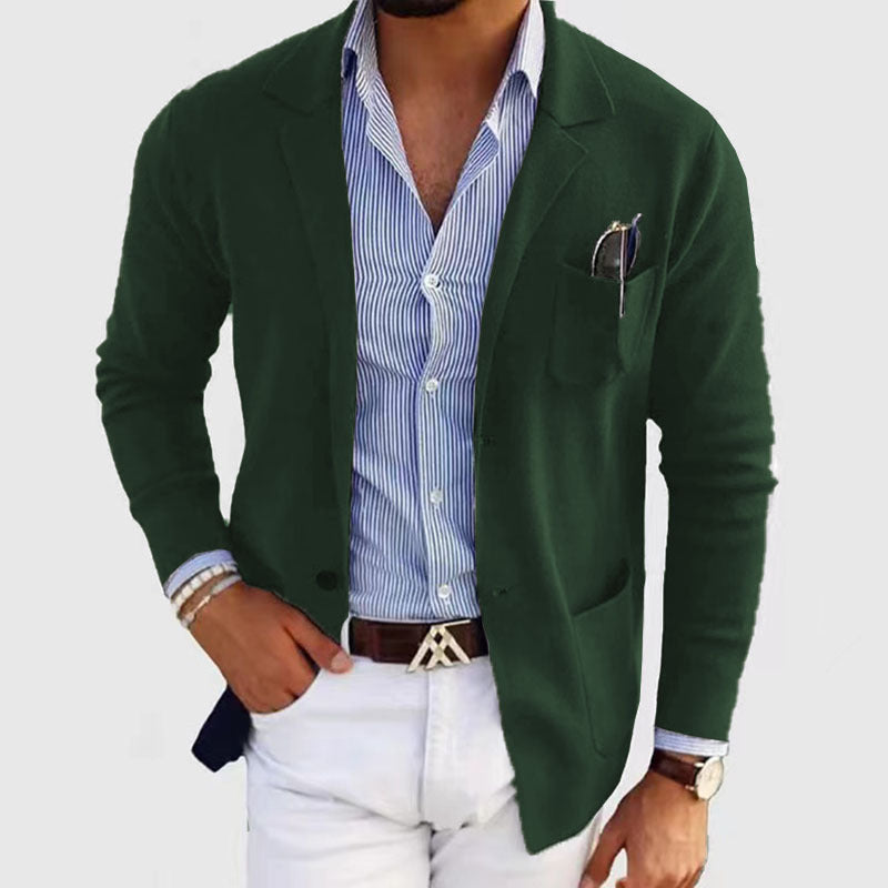 Stylish Men's Blazer with Flap Pockets - Elegant & Comfortable