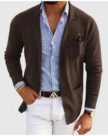 Stylish Men's Blazer with Flap Pockets - Elegant & Comfortable