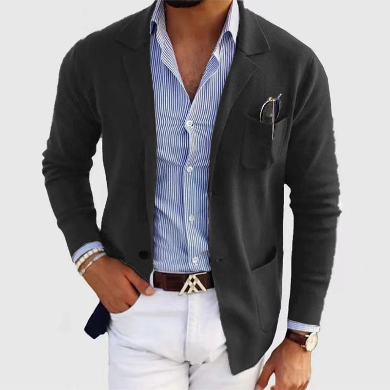 Stylish Men's Blazer with Flap Pockets - Elegant & Comfortable