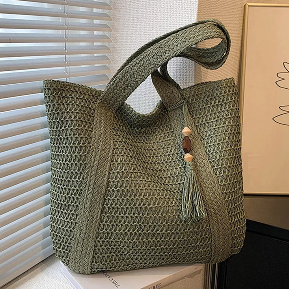 Stylish Women's Rattan Handbag - Sustainable Everyday Tote Bag