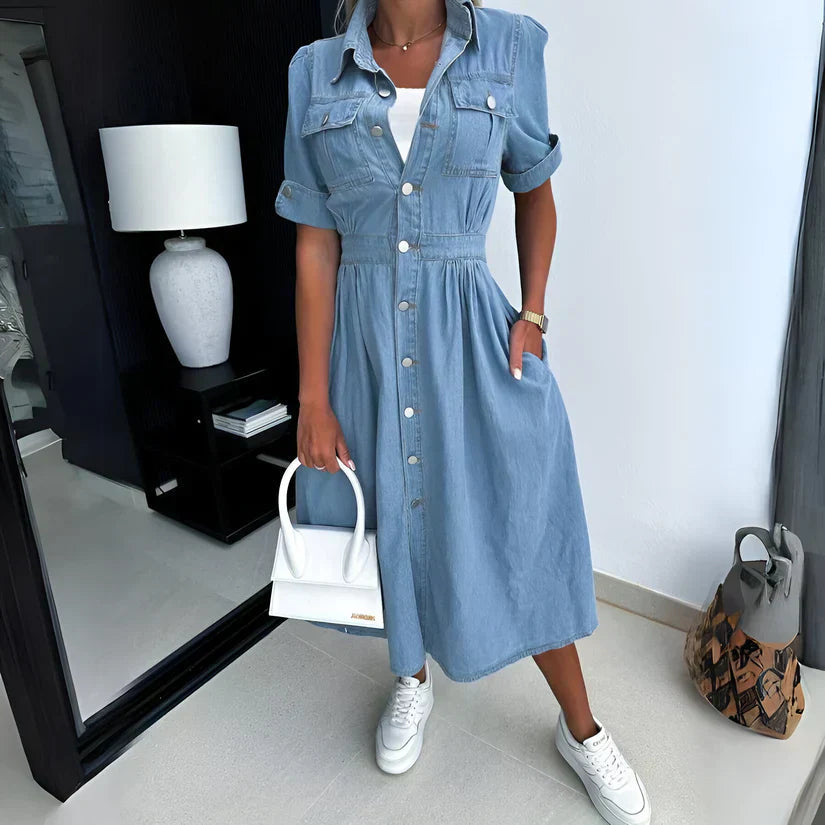 Image of Sue | Women's Button-Down Midi Dress