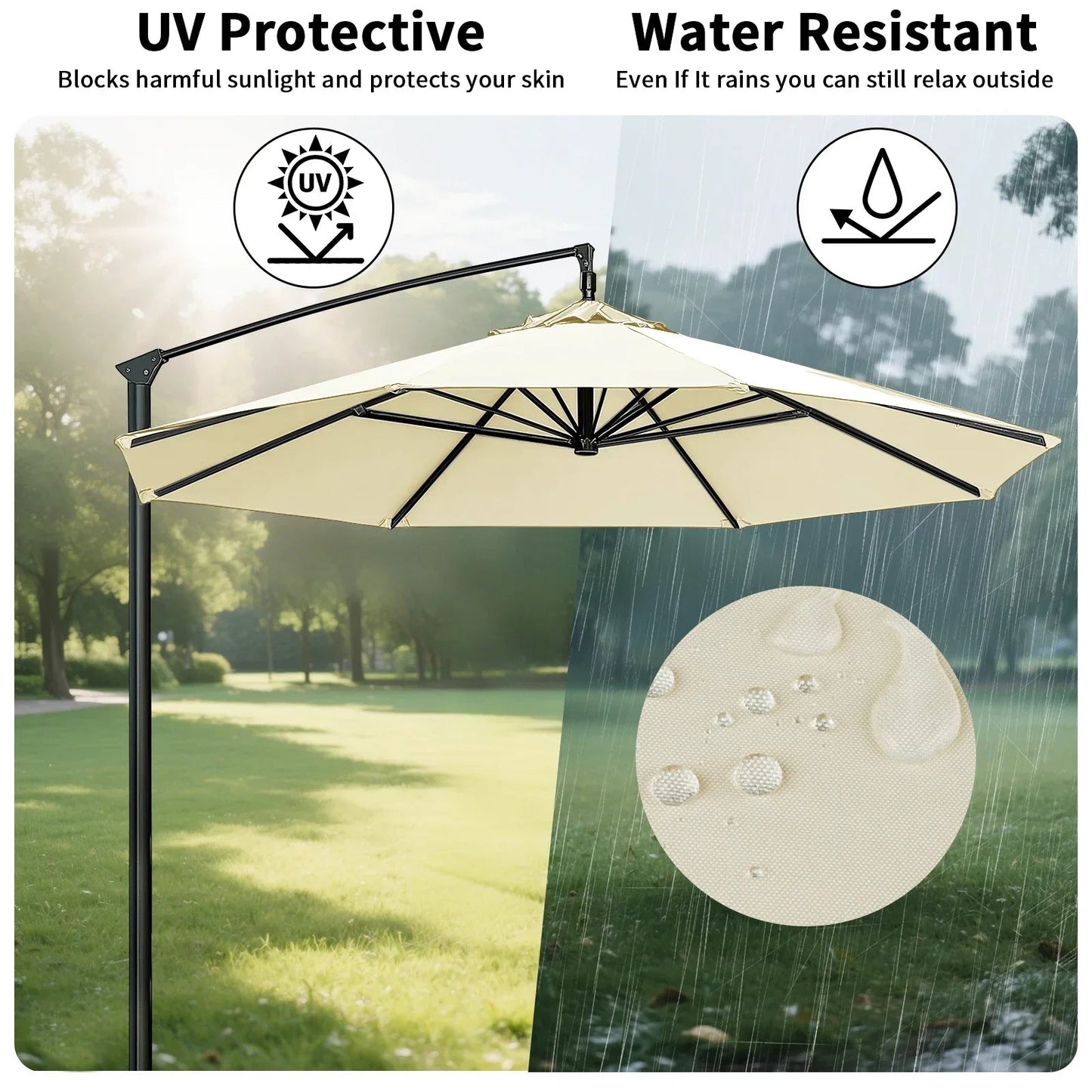 Sun Protection Cover | Water-Repellent Weather Protection | Ventilation Opening | TerraShade