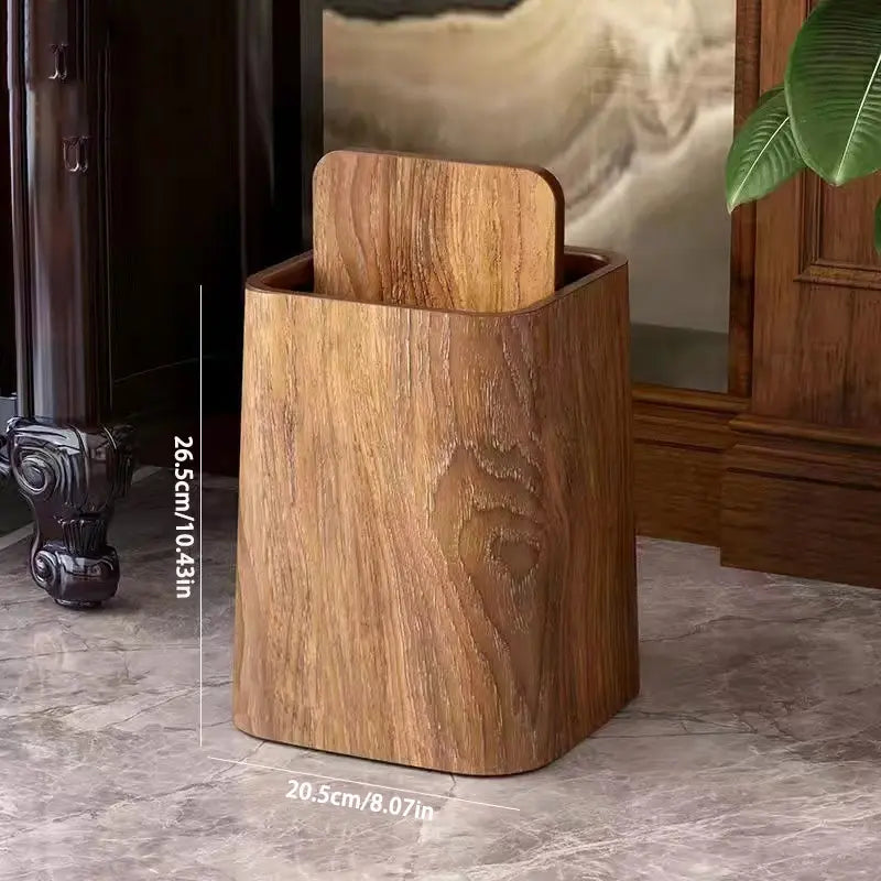 Swing-Lid Trash Can in Marble Design