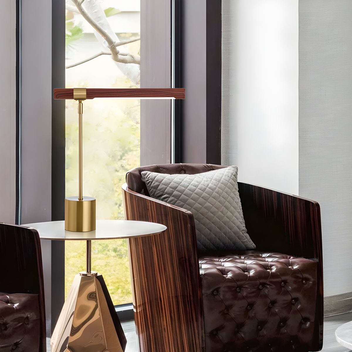 Table Lamp with Golden Finish Modern LED