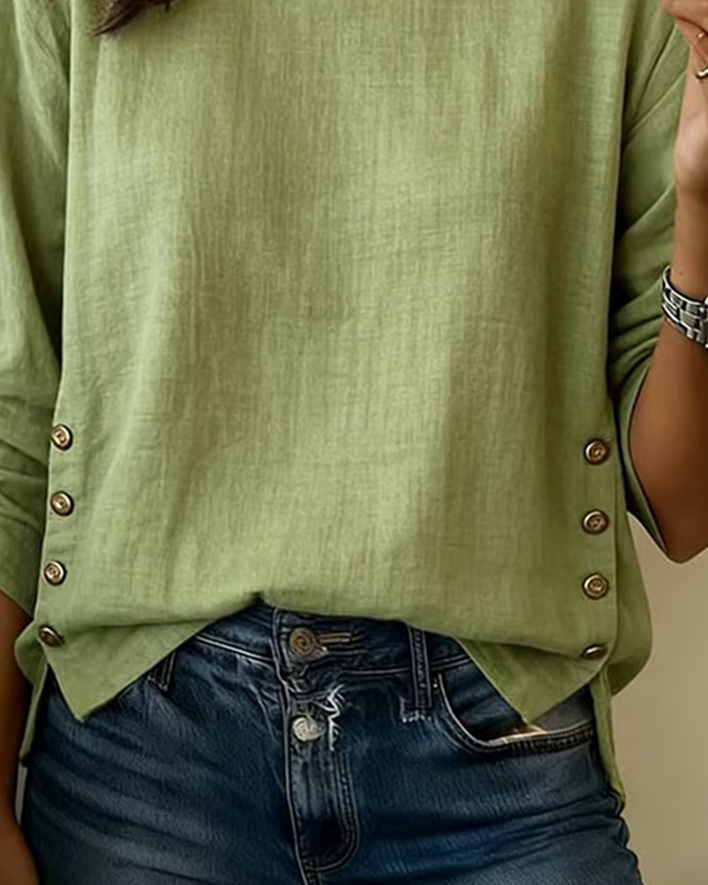 Image of Tatum | Women's Button Detail Long Sleeve Blouse