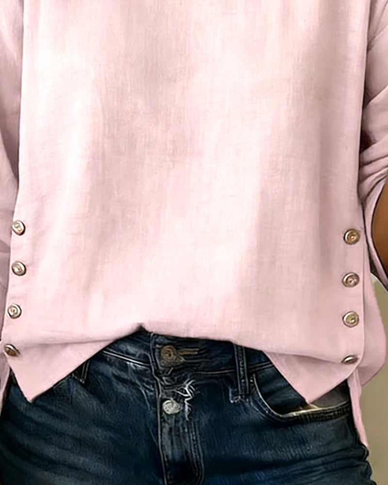 Image of Tatum | Women's Button Detail Long Sleeve Blouse