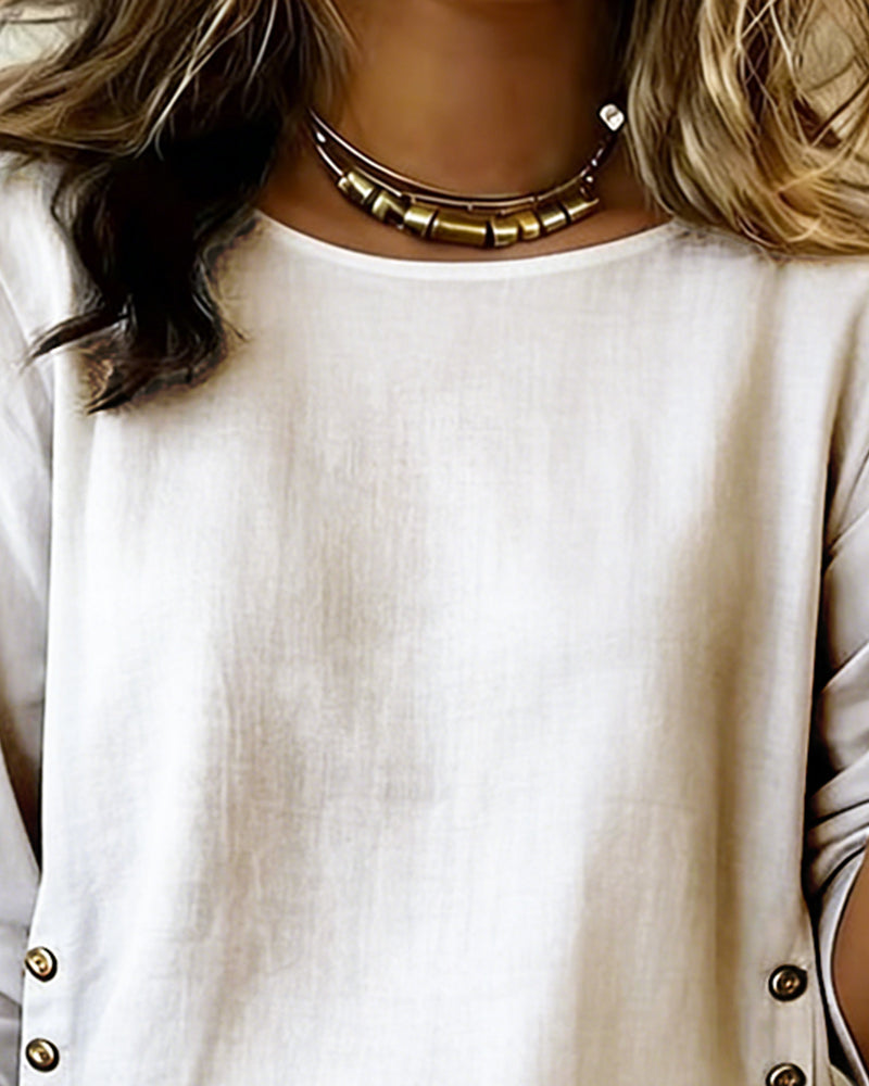 Image of Tatum | Women's Button Detail Long Sleeve Blouse