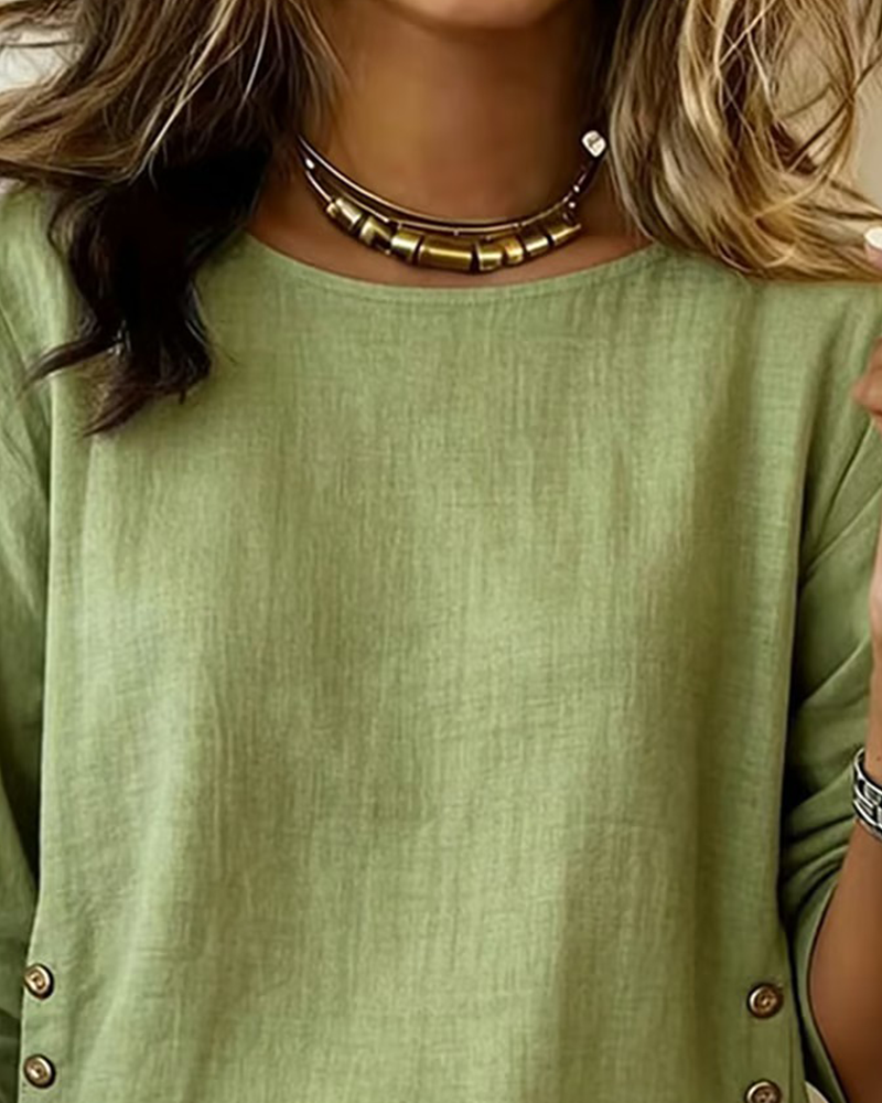 Image of Tatum | Women's Button Detail Long Sleeve Blouse