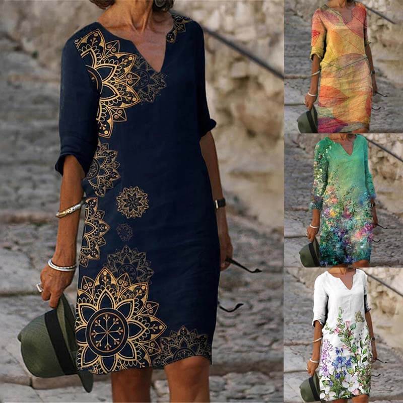 Image of Tatum | Women's V-Neck Midi Dress