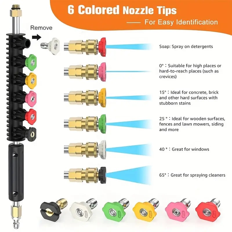 Telescoping High Pressure Washer Wand Set - 4000 PSI, Gutter & Roof Cleaning